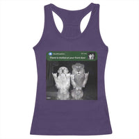 There is Motion at Your Front Door Racerback Tank Top Funny Golden Retriever Dog And Lion Motion Meme - Wonder Print Shop