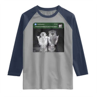 There is Motion at Your Front Door Raglan Shirt Funny Golden Retriever Dog And Lion Motion Meme - Wonder Print Shop
