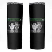 There is Motion at Your Front Door Skinny Tumbler Funny Golden Retriever Dog And Lion Motion Meme - Wonder Print Shop