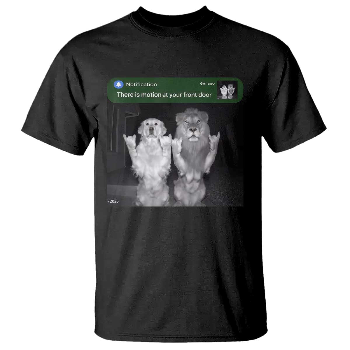 There is Motion at Your Front Door T Shirt Funny Golden Retriever Dog And Lion Motion Meme - Wonder Print Shop