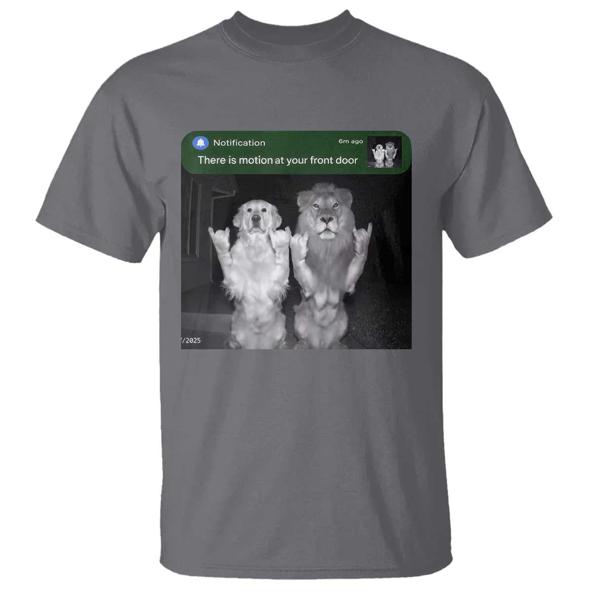 There is Motion at Your Front Door T Shirt Funny Golden Retriever Dog And Lion Motion Meme - Wonder Print Shop