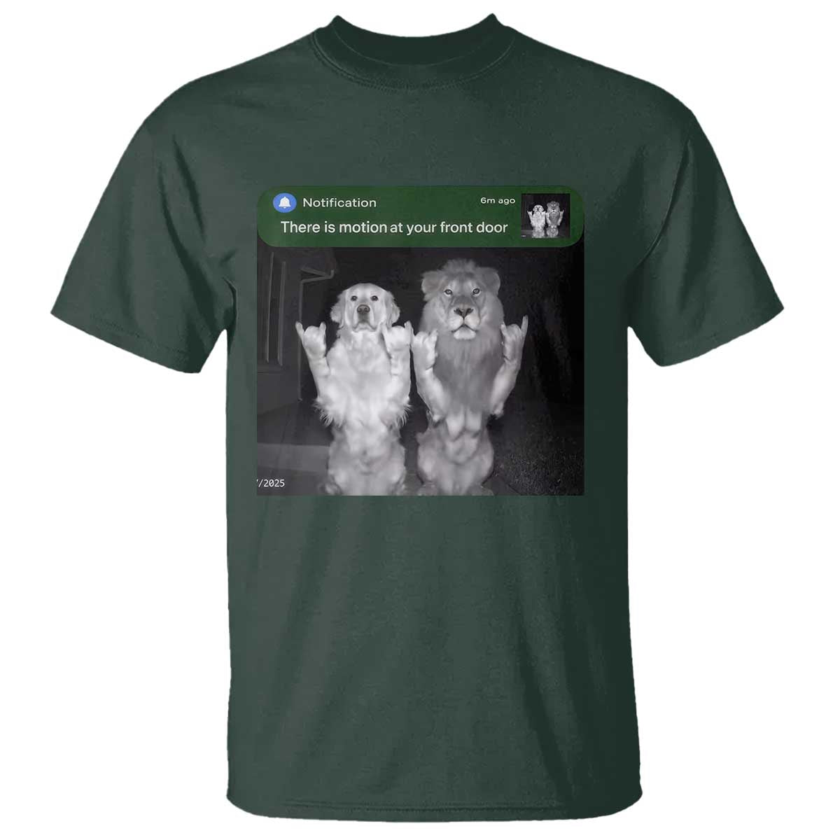 There is Motion at Your Front Door T Shirt Funny Golden Retriever Dog And Lion Motion Meme - Wonder Print Shop