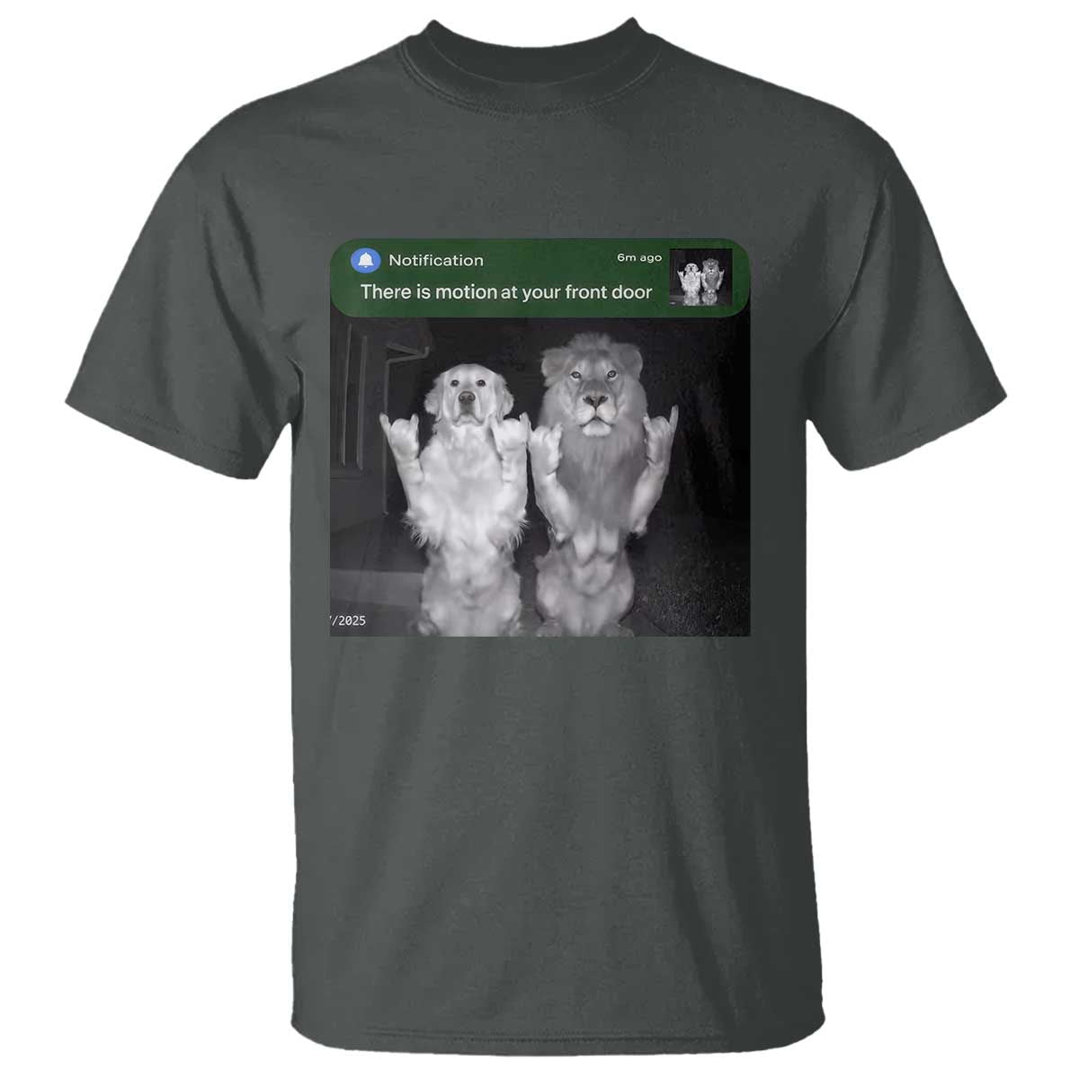 There is Motion at Your Front Door T Shirt Funny Golden Retriever Dog And Lion Motion Meme - Wonder Print Shop