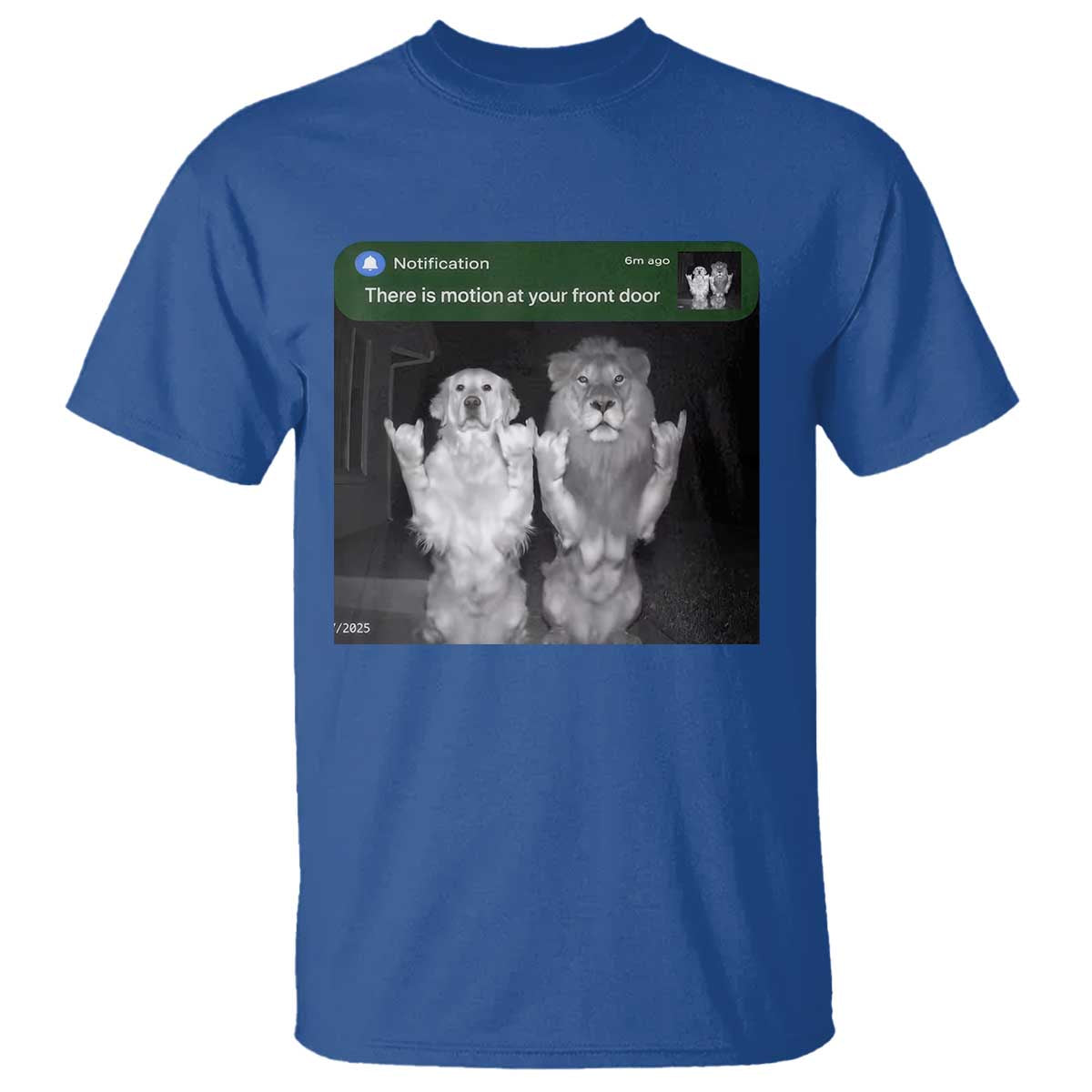 There is Motion at Your Front Door T Shirt Funny Golden Retriever Dog And Lion Motion Meme - Wonder Print Shop
