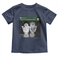 There is Motion at Your Front Door Toddler T Shirt Funny Golden Retriever Dog And Lion Motion Meme - Wonder Print Shop