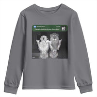 There is Motion at Your Front Door Youth Sweatshirt Funny Golden Retriever Dog And Lion Motion Meme - Wonder Print Shop