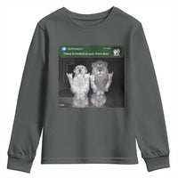 There is Motion at Your Front Door Youth Sweatshirt Funny Golden Retriever Dog And Lion Motion Meme - Wonder Print Shop