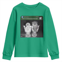 There is Motion at Your Front Door Youth Sweatshirt Funny Golden Retriever Dog And Lion Motion Meme - Wonder Print Shop