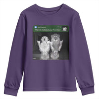 There is Motion at Your Front Door Youth Sweatshirt Funny Golden Retriever Dog And Lion Motion Meme - Wonder Print Shop