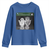 There is Motion at Your Front Door Youth Sweatshirt Funny Golden Retriever Dog And Lion Motion Meme - Wonder Print Shop