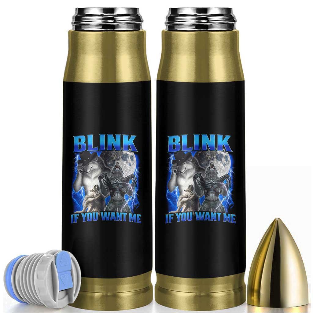 Funny Alpha Wolf Meme Bullet Tumbler Blink If You Want Me Bootleg Cringe Humor - Wonder Print Shop