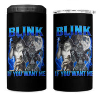 Funny Alpha Wolf Meme 4 in 1 Can Cooler Tumbler Blink If You Want Me Bootleg Cringe Humor - Wonder Print Shop