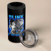 Funny Alpha Wolf Meme 4 in 1 Can Cooler Tumbler Blink If You Want Me Bootleg Cringe Humor - Wonder Print Shop