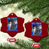 Funny Alpha Wolf Meme Ceramic Ornament Blink If You Want Me Bootleg Cringe Humor - Wonder Print Shop