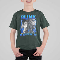 Funny Alpha Wolf Meme T Shirt For Kid Blink If You Want Me Bootleg Cringe Humor - Wonder Print Shop