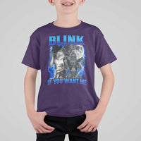Funny Alpha Wolf Meme T Shirt For Kid Blink If You Want Me Bootleg Cringe Humor - Wonder Print Shop