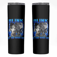 Funny Alpha Wolf Meme Skinny Tumbler Blink If You Want Me Bootleg Cringe Humor - Wonder Print Shop