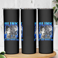 Funny Alpha Wolf Meme Skinny Tumbler Blink If You Want Me Bootleg Cringe Humor - Wonder Print Shop