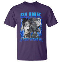 Funny Alpha Wolf Meme T Shirt Blink If You Want Me Bootleg Cringe Humor - Wonder Print Shop