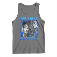 Funny Alpha Wolf Meme Tank Top Blink If You Want Me Bootleg Cringe Humor - Wonder Print Shop