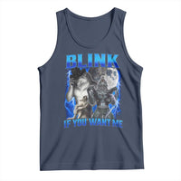 Funny Alpha Wolf Meme Tank Top Blink If You Want Me Bootleg Cringe Humor - Wonder Print Shop