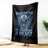 Funny Alpha Wolf Throw Blanket My Doctor Said I'm Morbidly A Beast Meme - Wonder Print Shop