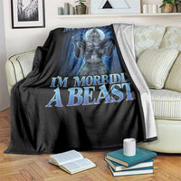 Funny Alpha Wolf Throw Blanket My Doctor Said I'm Morbidly A Beast Meme - Wonder Print Shop