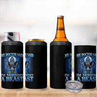 Funny Alpha Wolf 4 in 1 Can Cooler Tumbler My Doctor Said I'm Morbidly A Beast Meme - Wonder Print Shop