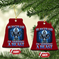 Funny Alpha Wolf Ceramic Ornament My Doctor Said I'm Morbidly A Beast Meme - Wonder Print Shop