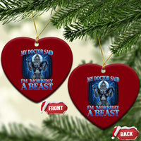 Funny Alpha Wolf Ceramic Ornament My Doctor Said I'm Morbidly A Beast Meme - Wonder Print Shop