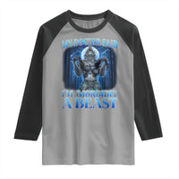 Funny Alpha Wolf Raglan Shirt My Doctor Said I'm Morbidly A Beast Meme - Wonder Print Shop
