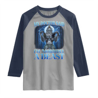 Funny Alpha Wolf Raglan Shirt My Doctor Said I'm Morbidly A Beast Meme - Wonder Print Shop