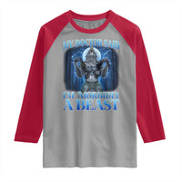 Funny Alpha Wolf Raglan Shirt My Doctor Said I'm Morbidly A Beast Meme - Wonder Print Shop