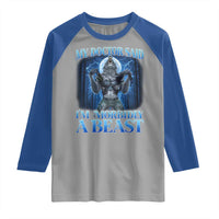 Funny Alpha Wolf Raglan Shirt My Doctor Said I'm Morbidly A Beast Meme - Wonder Print Shop