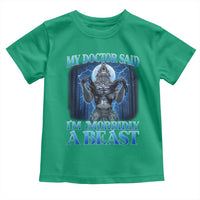 Funny Alpha Wolf Toddler T Shirt My Doctor Said I'm Morbidly A Beast Meme - Wonder Print Shop