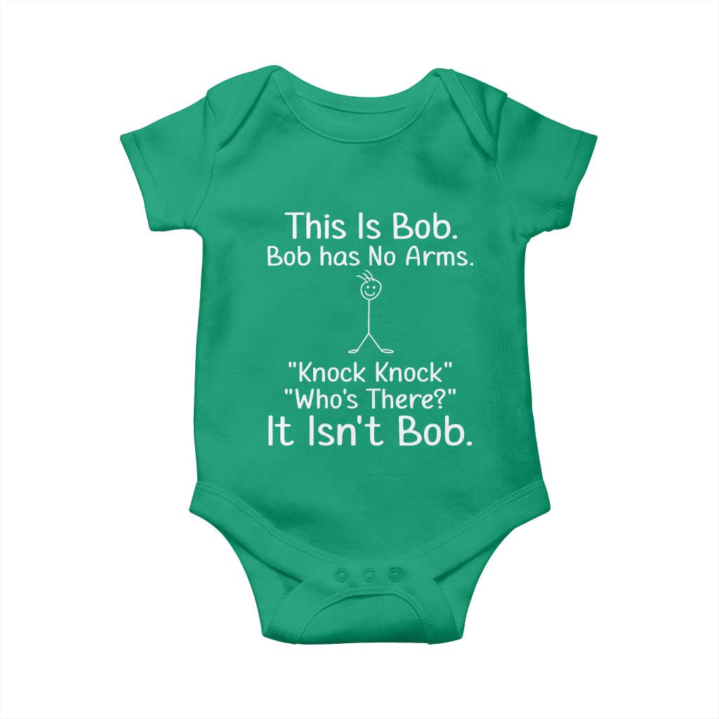 Funny This is Bob Knock Knock Joke Baby Onesie - Wonder Print Shop