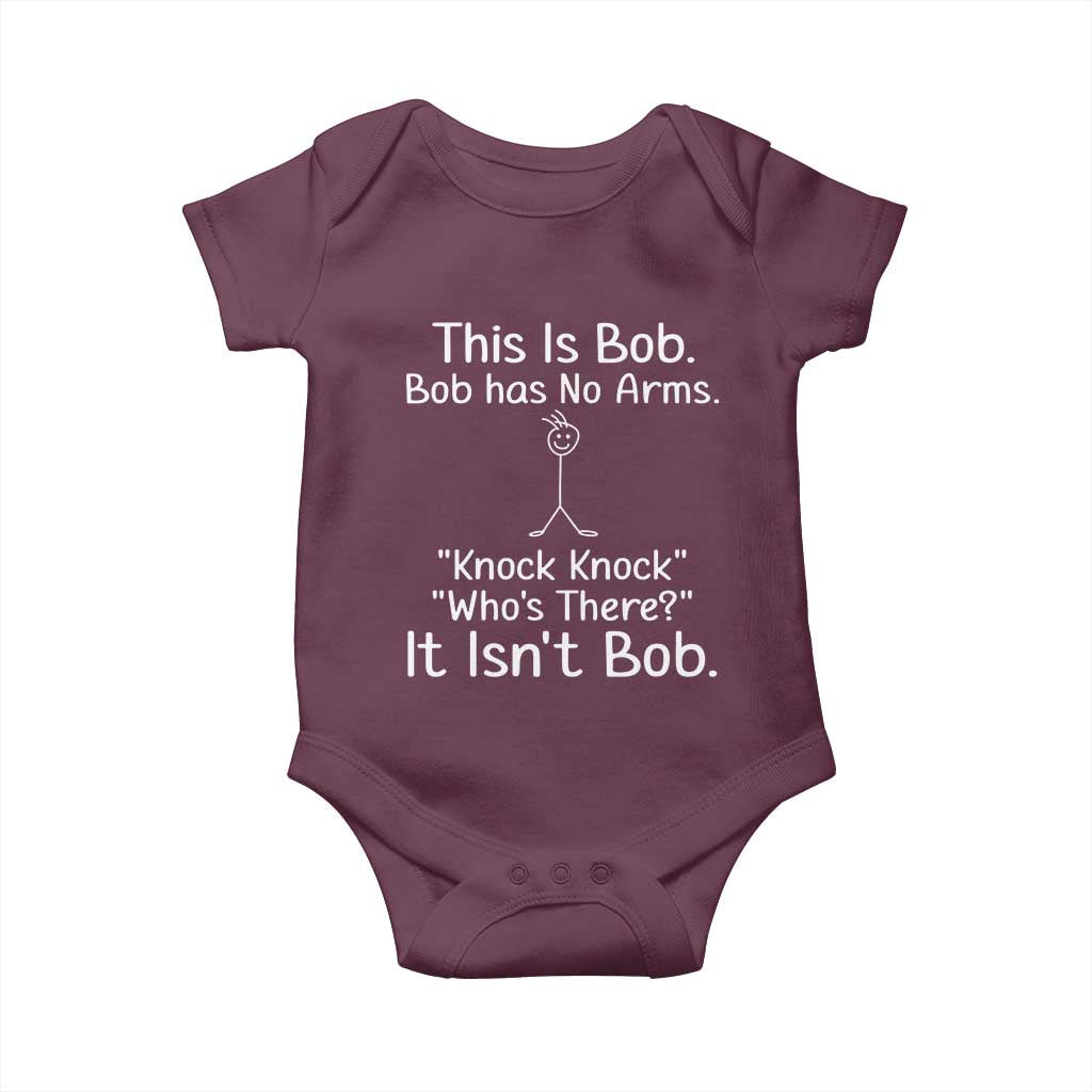 Funny This is Bob Knock Knock Joke Baby Onesie - Wonder Print Shop