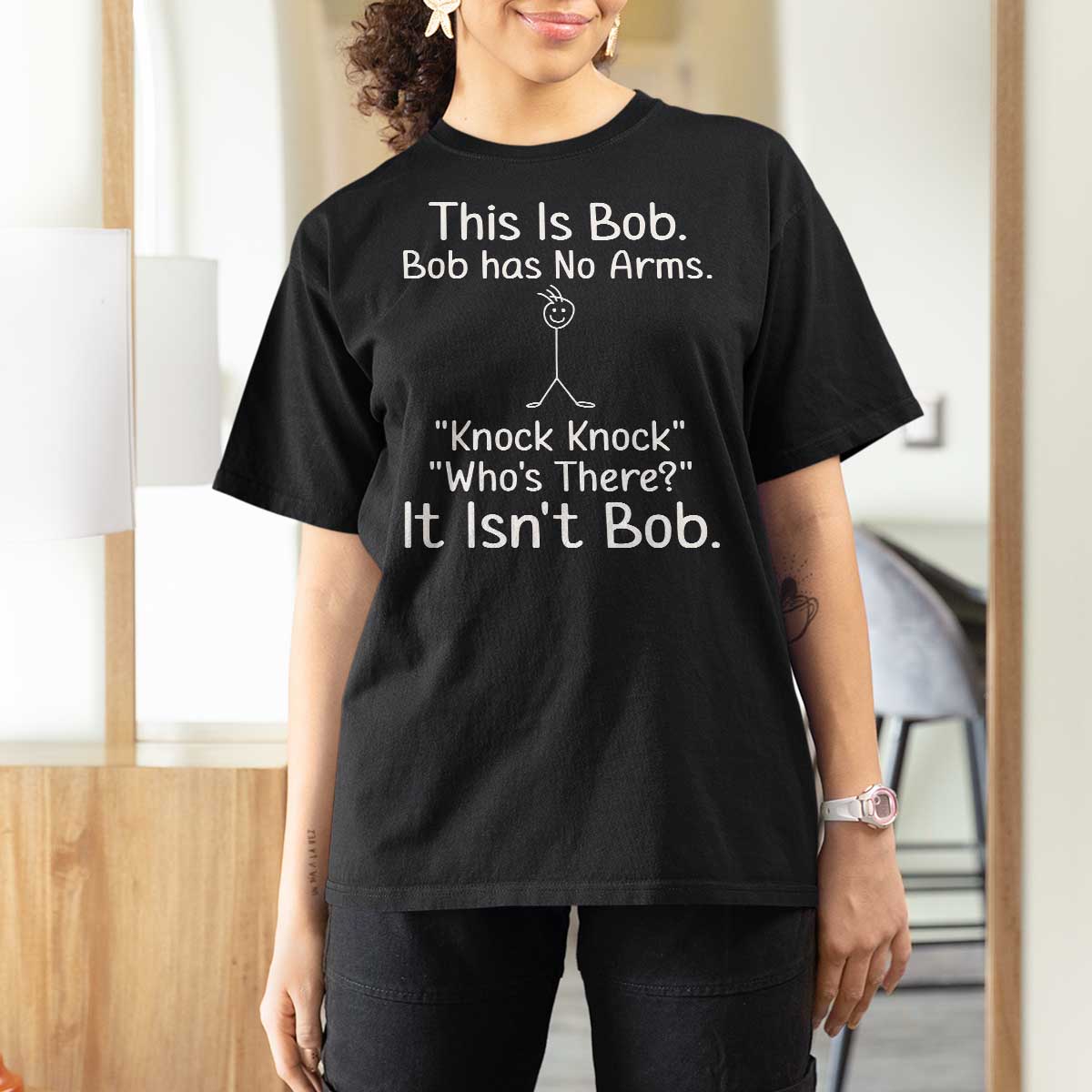 Funny This is Bob Knock Knock Joke T Shirt For Women - Wonder Print Shop