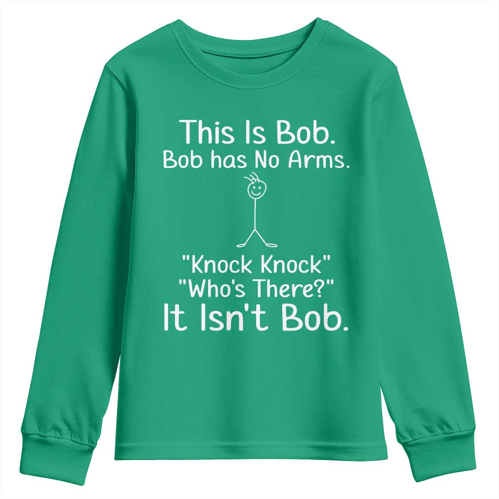 Funny This is Bob Knock Knock Joke Youth Sweatshirt - Wonder Print Shop