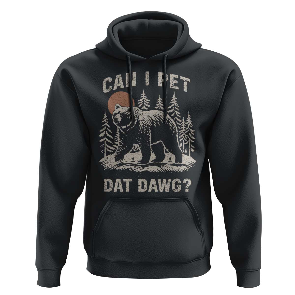 Can I Pet Dat Dawg Hoodie Hiker Animal Lover Funny Bear Outdoors Meme - Wonder Print Shop