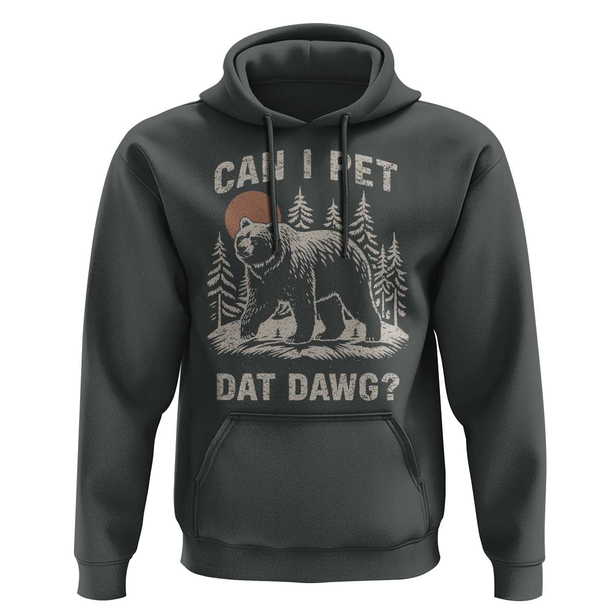 Can I Pet Dat Dawg Hoodie Hiker Animal Lover Funny Bear Outdoors Meme - Wonder Print Shop