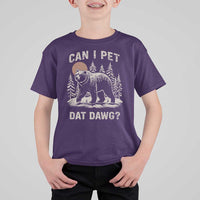 Can I Pet Dat Dawg T Shirt For Kid Hiker Animal Lover Funny Bear Outdoors Meme - Wonder Print Shop
