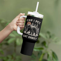 Can I Pet Dat Dawg Tumbler With Handle Hiker Animal Lover Funny Bear Outdoors Meme - Wonder Print Shop