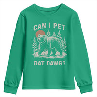 Can I Pet Dat Dawg Youth Sweatshirt Hiker Animal Lover Funny Bear Outdoors Meme - Wonder Print Shop