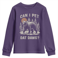Can I Pet Dat Dawg Youth Sweatshirt Hiker Animal Lover Funny Bear Outdoors Meme - Wonder Print Shop