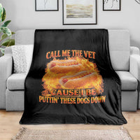 Funny Hard Hot Dog Meme Throw Blanket Call Me The Vet Cause I Be Bootleg - Wonder Print Shop