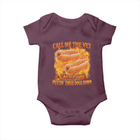 Funny Hard Hot Dog Meme Baby Onesie Call Me The Vet Cause I Be Bootleg - Wonder Print Shop