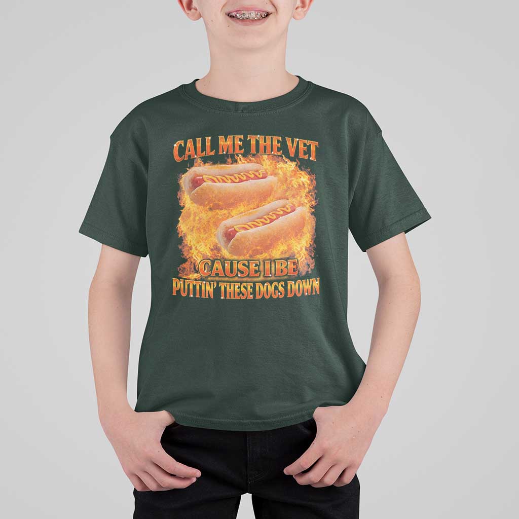 Funny Hard Hot Dog Meme T Shirt For Kid Call Me The Vet Cause I Be Bootleg - Wonder Print Shop