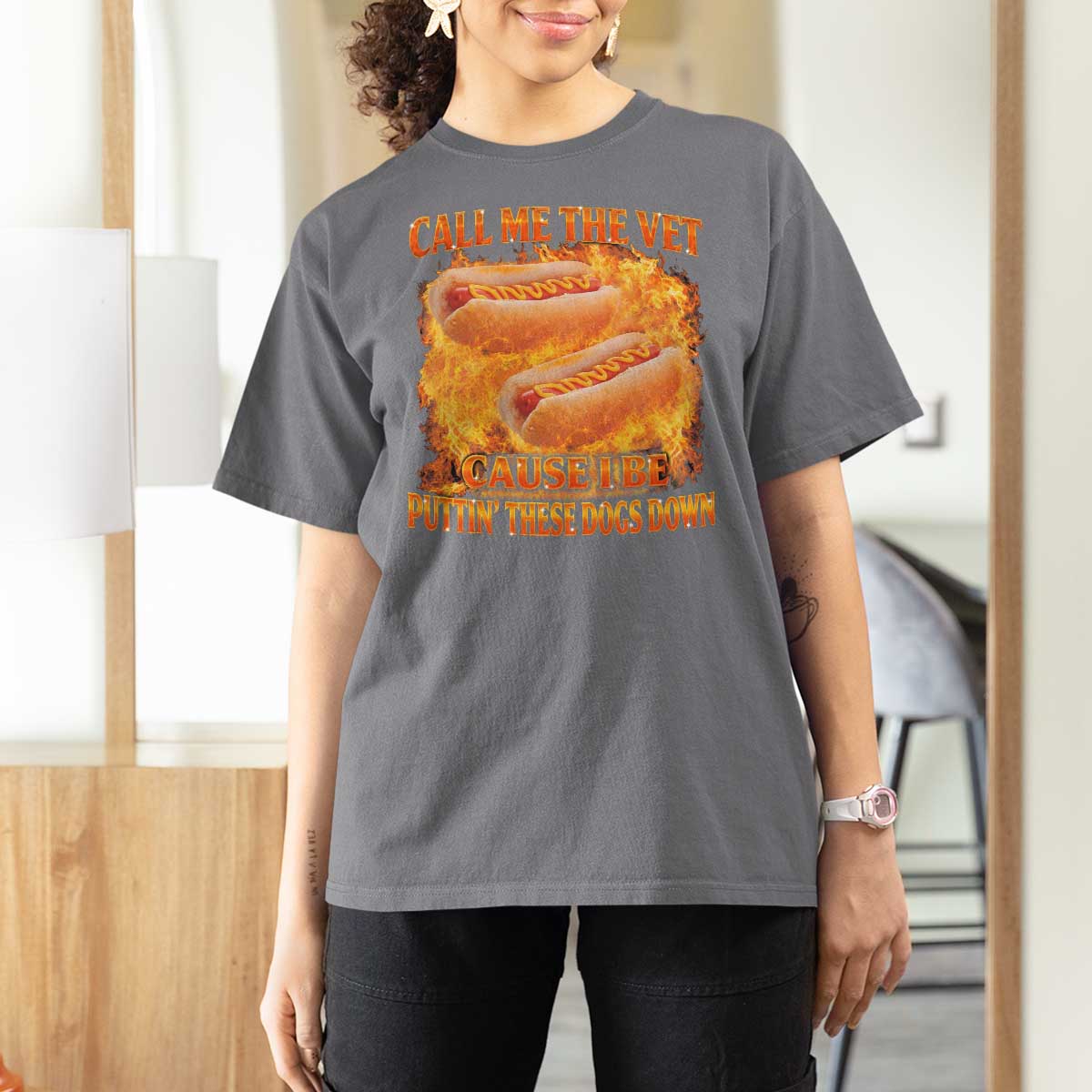 Funny Hard Hot Dog Meme T Shirt For Women Call Me The Vet Cause I Be Bootleg - Wonder Print Shop