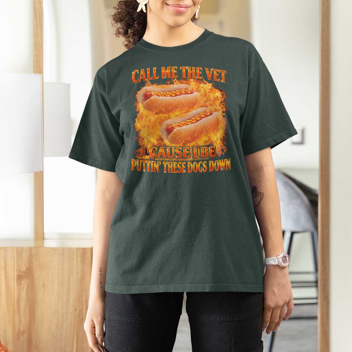 Funny Hard Hot Dog Meme T Shirt For Women Call Me The Vet Cause I Be Bootleg - Wonder Print Shop